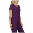 thumbnail image 3 of Koi Becca V Neck Scrub Top, Eggplant, S, 3 of 4