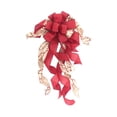 thumbnail image 1 of Red Buffalo Plaid Burlap Decoration Christmas Tree Sequin Ribbon Bow Gift LED Cloth Decorative Polyester Hanging Top, 1 of 5