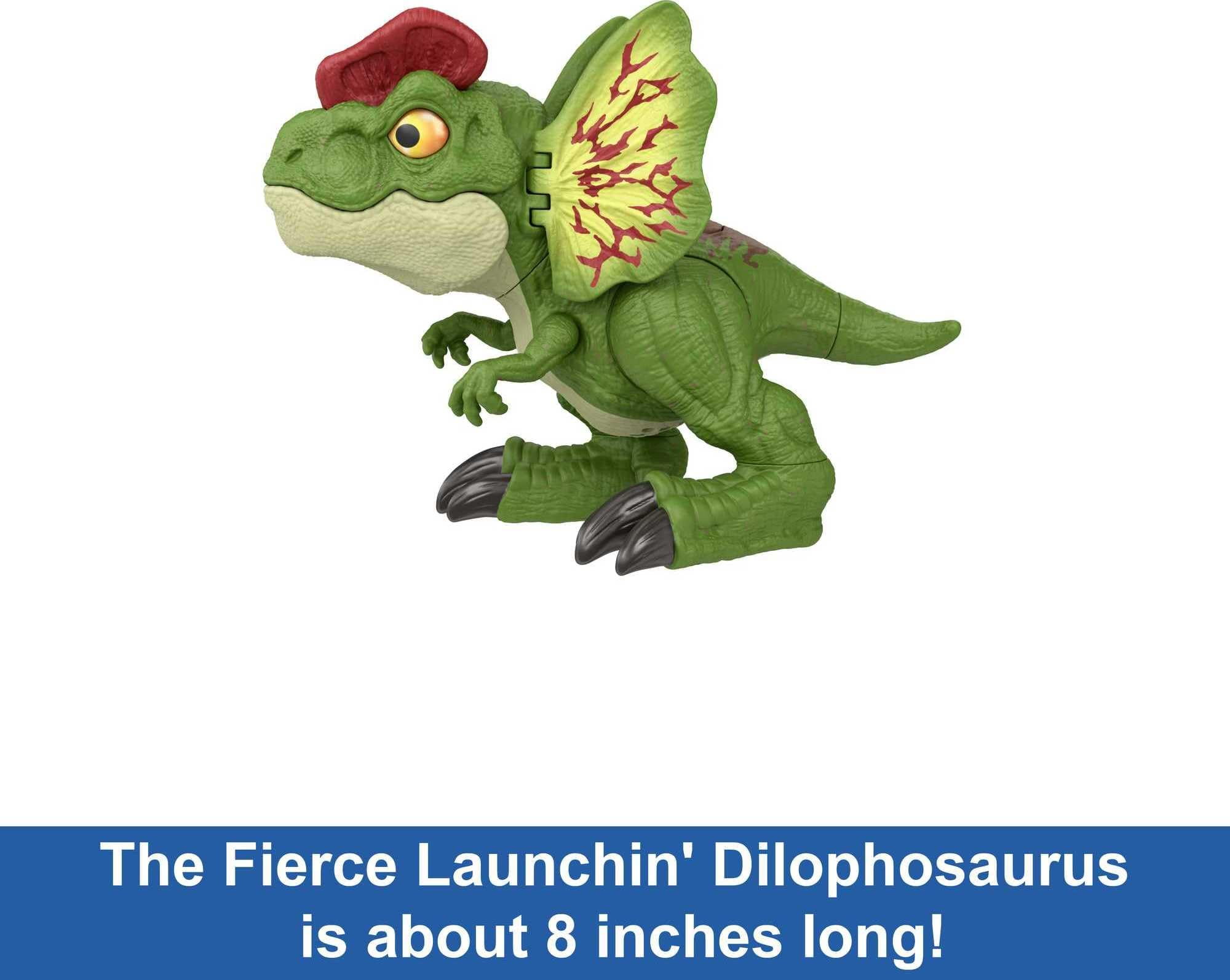 Mattel Jurassic World Uncaged Dinosaur Toy, Fierce Launchin' Dilophosaurus