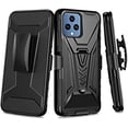 thumbnail image 2 of Compatible for TMobile Revvl 6 5G Case with Holster Belt Clip Hybrid Shockproof Protective Phone Cover with Kickstand - Black, 2 of 6
