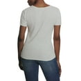 thumbnail image 2 of Vintage America Women's Crew Neck Slub Ribbed Tee (Cream, M), 2 of 3