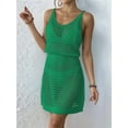 thumbnail image 5 of Summer Crochet Hollow Out Knit Beach Bathing Suit Swim Cover Ups Cruise Outfits Vacation Dresses for Women 2026 Green L, 5 of 8
