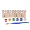 thumbnail image 2 of 10 unids / set muñecas de clavija de madera en blanco macho pintura de la mano diy favores de la boda del arte Sunnimix Muñecas de madera de la clavija, 2 of 8