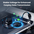 thumbnail image 5 of Adaptateur Sans Fil Carplay & Android Auto Mini Chargeur de Voiture Wifi BT Plug&Play Boîte Universelle, 1 * Chargeur de Voiture Adaptateur Sans Fil Carplay, Noir, 5 of 5