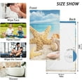 thumbnail image 3 of Dreamtimes Starfish Cotton Towels Set 2 Pcs Absorbent Hand Towel Face Towels Kitchen Towels Bath Towels for Bathroom Laundry Room Kitchen 16 x 28 Inches, 3 of 7