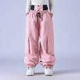 thumbnail image 2 of Snowboarding Pants, Waterproof Insulated Cargo Trousers, Windproof Loose Wide Leg for Cold Weather Activities, Hiking, Trekking, Adjustable Waist, 2 of 8
