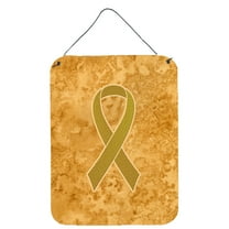 Gold Ribbon for Childhood Cancers Awareness Wall or Door Hanging Prints