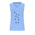 thumbnail image 3 of Tops de Lino para las Mujeres Pequeña Impresión Cuello Redondo Botón Arriba Manga Corta, Tops Cortos para las Mujeres, 3 of 4
