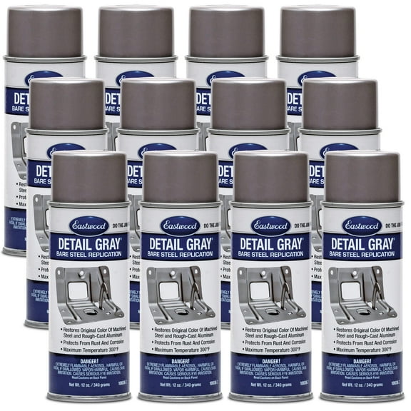 Eastwood Detail Gray Cast Stamped Steel Color Spray Paint Aerosol 12 oz 12 Pack