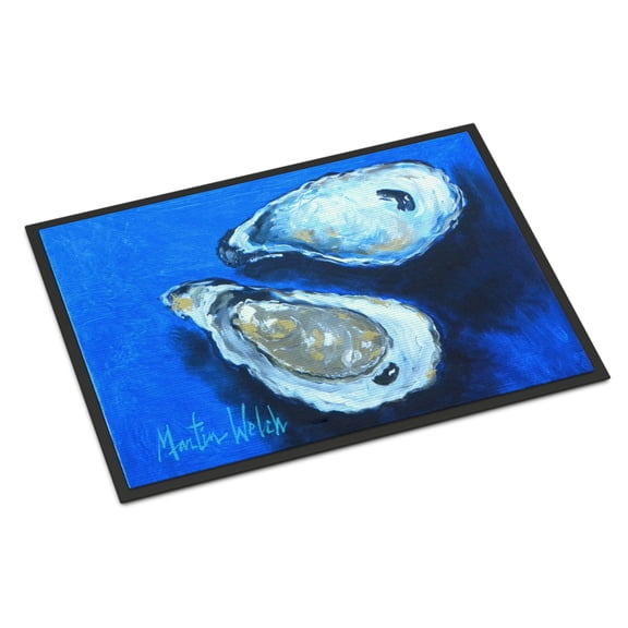 Carolines Treasures MW1095MAT Oysters Seafood Four Door Mat Indoor Rug or Outdoor Welcome Mat 18X27 Doormat 18H X 27W