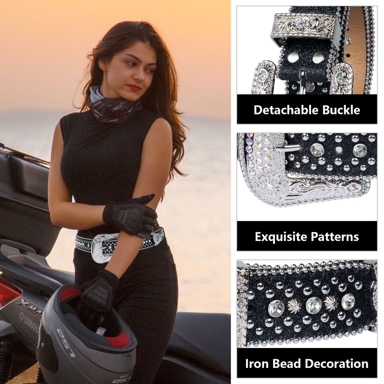 Dream Apparel Rhinestone Belt for Men and Women, Western Cowgirl Cowboy  Bling Studded Diamond Belt Faux Leather Belt for Jeans Pants Dress -  Walmart.com