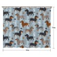 thumbnail image 5 of Cute Dachshund and Dog Footprint Shower Curtain 84"x72" ,Bathroom Decorative Shower Curtains Set with 12 Hooks,Modern Waterproof Washable Shower Curtain, 5 of 6