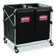 thumbnail image 2 of Two-Compartment Collapsible X-Cart, Synthetic Fabric, 2.49 cu ft Bins, 24.1" x 35.7" x 34", Black/Si | Bundle of 2, 2 of 5