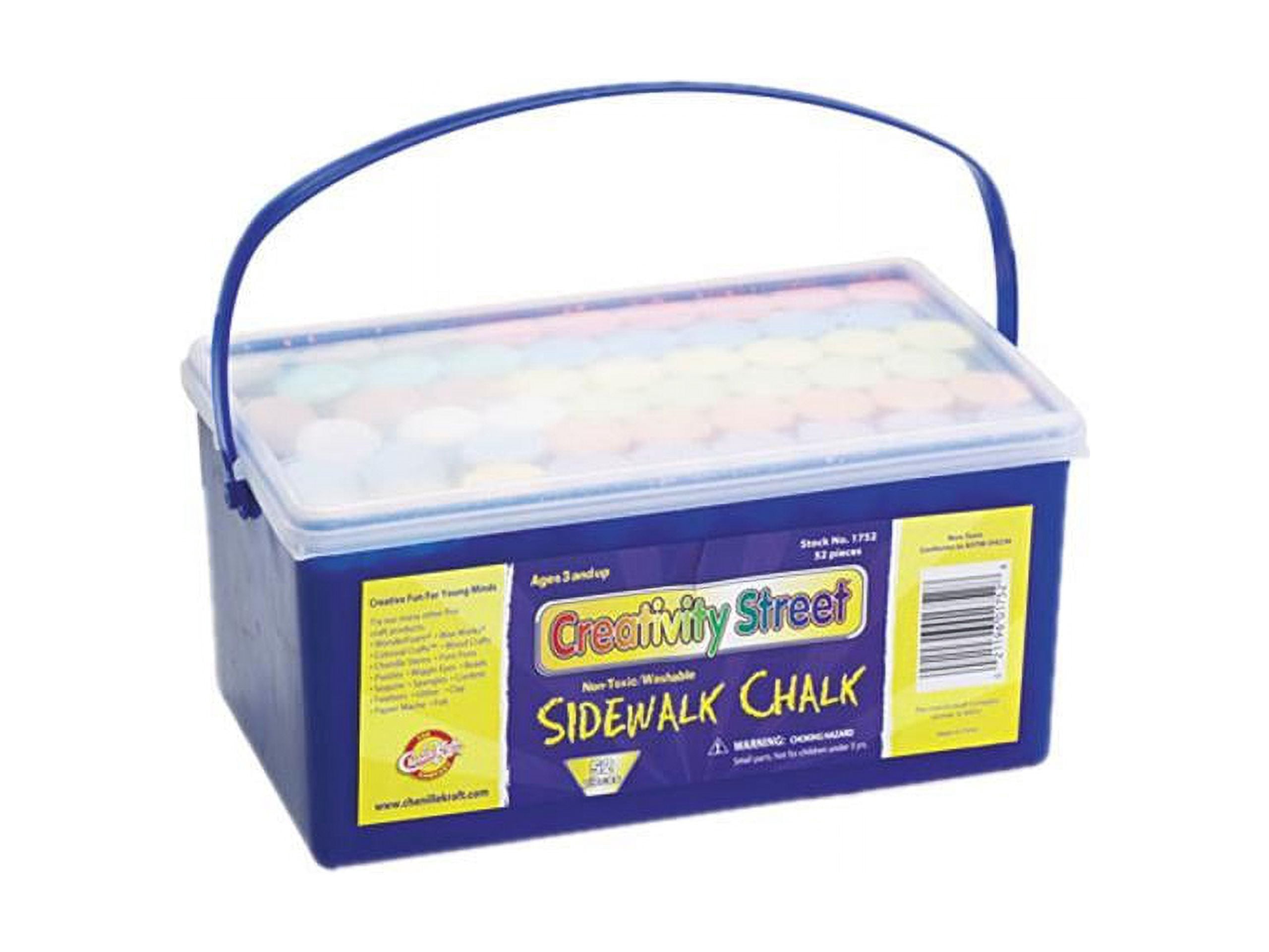 Creativity Street Sidewalk Chalk with 12 Assorted Colors, 52 Count, Carrying Case
