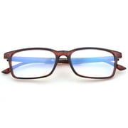 Blue Ray Blocking Lens Light Weight Rectangular Frame Matel Temple Computer Reading Glasses for Men for Women, Reading Glasses +1.75 With Hard Case