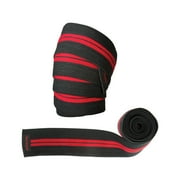 Harbinger Weightlifting Knee Wraps, 78 Black/Red, 1 Pair
