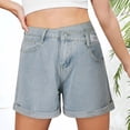 thumbnail image 2 of Siilsaa Jean Shorts for Women Womens Casual Shorts High Waisted Fashion Beach Cruise Shorts Cute Comfy Summer Shorts Blue,S, 2 of 5