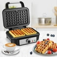 MONXOOK Extra Deep Belgian Waffle Maker, 2Slice NonStick Waffle Iron with 5 Browning Knob