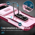 thumbnail image 2 of KOMI for Google Pixel 8A Case with Tempered Glass Screen Protector and Camera Lens Cover,Rotated Ring Stable Kickstand,Heavy Duty Shockproof Protective Phone Cover Pink, 2 of 5