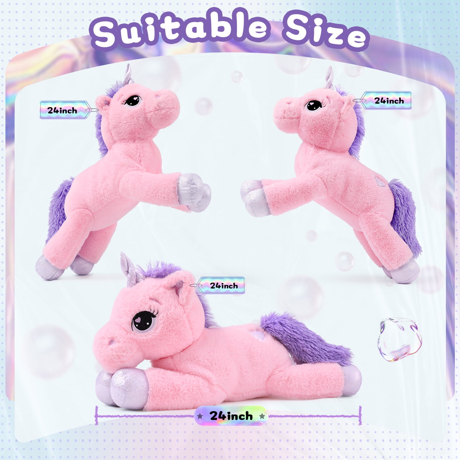 MorisMos Giant Unicorn Stuffed Animal 24'' Soft Unicorn Plush Toy