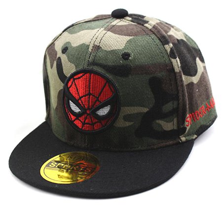 Marvel Superhero Kids Boys Camo Baseball Cap Canvas Adjustable Hat
