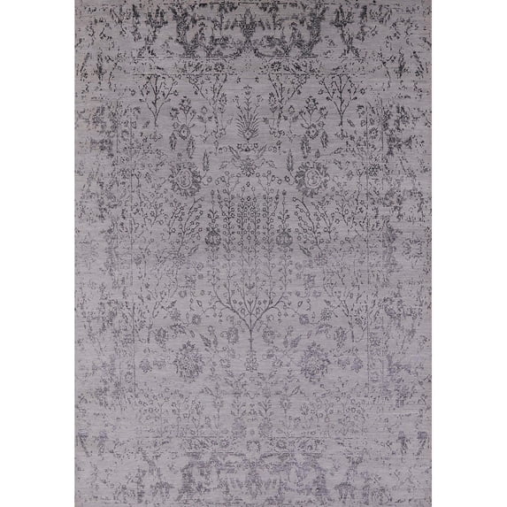 Ahgly Company Indoor Rectangle Mid-Century Modern Dark Gray Oriental Area Rugs, 4' x 6'