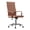 Brown, variant on Ergonomic Executive Office Chair Ribbed Mid-Back PU Leather Desk Chair with Arms Adjustable Height Swivel Rolling Casters for Home Office Black Brown Blue