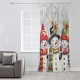 thumbnail image 3 of Christmas Semi Sheer Curtains Drapes for Living Room, Bedroom, French Doors Window 54 Inches Long, Xmas Berry Winer Snowflake Snowman Grey Rod Pocket Chiffon Curtain Drapery Voile Draperies Panel, 3 of 6