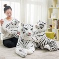 thumbnail image 4 of Juguetes de peluche de leopardo y tigre realistas de 30 a 120 cm, animales de peluche suaves, simulación de tigre blanco, muñeca jaguar, regalos de cumpleaños para niños, 4 of 5