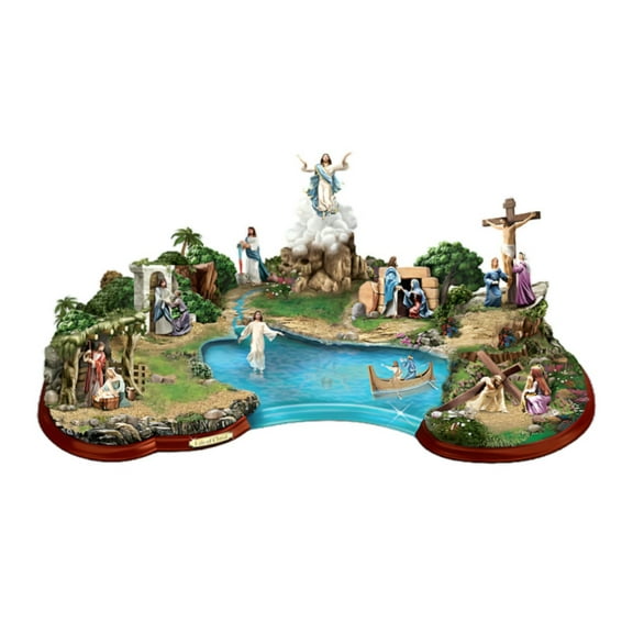 The Bradford Exchange Life of Christ Illuminated Masterpiece Sculpture: Inspirational Biblical Artistry by Thomas Kinkade 14.5-Inches