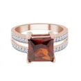 thumbnail image 2 of AFFY Princess Cut Red Simulated Garnet & White Cubic Zirconia Cocktail Ring in 14k Rose Gold Over Sterling Silver Ring Size - 6, 2 of 6