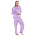 thumbnail image 4 of Women's Two Piece Pajama Set Long Sleeve Polka Dot Sweatshirt with Pants Loungewear Sleepwear Set Nightwear, 4 of 8
