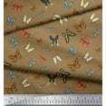 thumbnail image 2 of Soimoi Brown Cotton Poplin Fabric Colorful Butterfly Printed Craft Fabric by the Yard 56 Inch Wide, 2 of 3