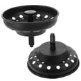 thumbnail image 5 of WHAMVOX  2 Pcs Metal Sink Drain Plug Stopper for Kitchen Strainers Black, 5 of 8