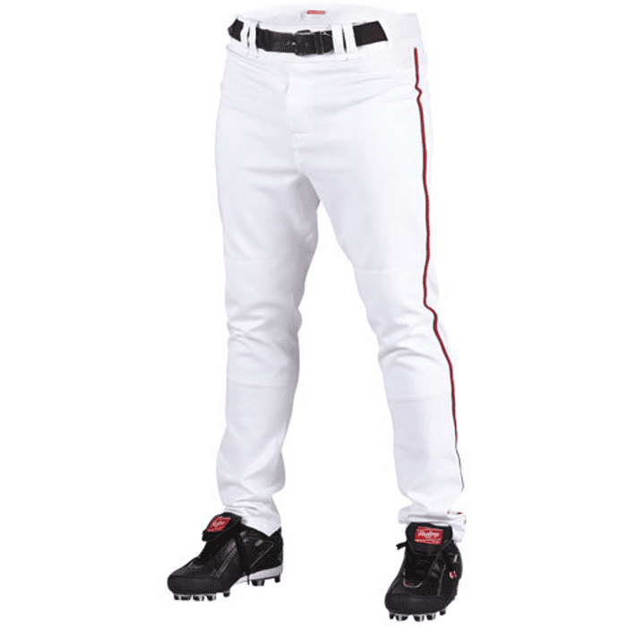 Rawlings Youth Baseball Pant (White/Scarlet, XLarge)