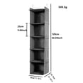 thumbnail image 5 of 5-Tier Shelf Hanging Closet Organizer with 2 Sturdy Hooks for Storage, Big Space Foldable, Off-White, 1 Count, 5 of 6