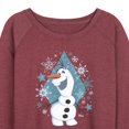 thumbnail image 3 of Frozen - Winter - Olaf Dancing In Snow - Women's Lightweight French Terry Long Sleeve Shirt, 3 of 5