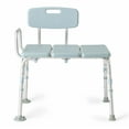 Medline Tub Transfer Bench With Back, with Microban, 300lb Weight