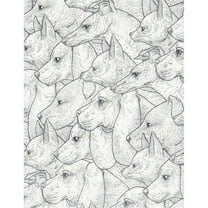 Timeless Treasures Dogs White Side Profile Dog 100% Cotton Fabric sold by the yard