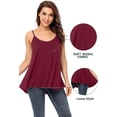 thumbnail image 4 of Women's Flowy Tank Tops Spaghetti Adjustable Strap Basic Cami Loose Fit Camisole, 4 of 6