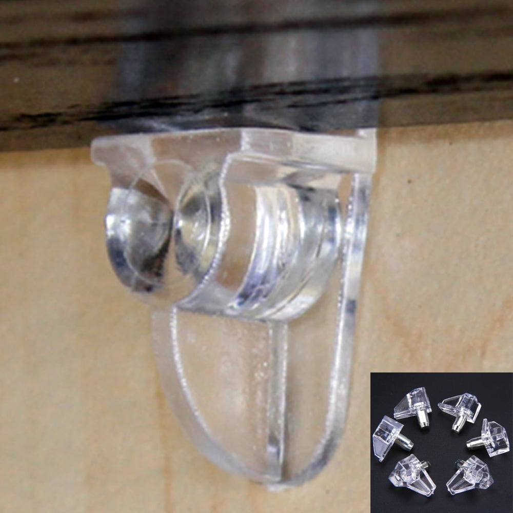 20 Pcs Pack Clear Plastic Shelf Support Pin Pegs Book Shelves 3