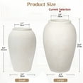 thumbnail image 5 of 10" Handmade Terracotta White Vase Vintage Rustic Stoneware Ceramic Vases with Matte Textured for Home Decoration, 5 of 6
