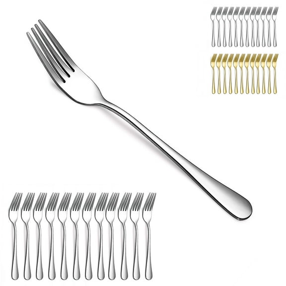 Jeaker Silver Dinner Fork Set 12 Pieces,Stainless Steel Silverware Table Fork Set ,Dishwasher Safe