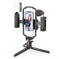 thumbnail image 1 of SmallRig Universal Phone Video Rig Kit for iPhone, Smartphone and Cameras, Phone Stabilizer Rig w/Tripod Microphone LED Light Side Handle Power Bank Holderm, for Vlogging & Live Streaming - 3384B, 1 of 5