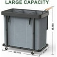 thumbnail image 6 of 230L (60 Gal) Extra Large Fashion Laundry Sorter 3 Section with Lid, Rolling Laundry Basket Hamper with Handle, Laundry Organizer Storage Cart with Sturdy Metal Frame for Laundry Room, Hotel, Grey, 6 of 7