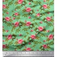 thumbnail image 1 of Soimoi Cotton Duck Fabric Leaves & Peony Floral Printed Craft Fabric by The Yard 42 Inch Wide, 1 of 3