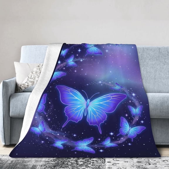 Ultra Soft Butterfly Throw Blanket, Flannel Blanket for Adults Kids, Cozy Gift for Couch Sofa Bed 50x40