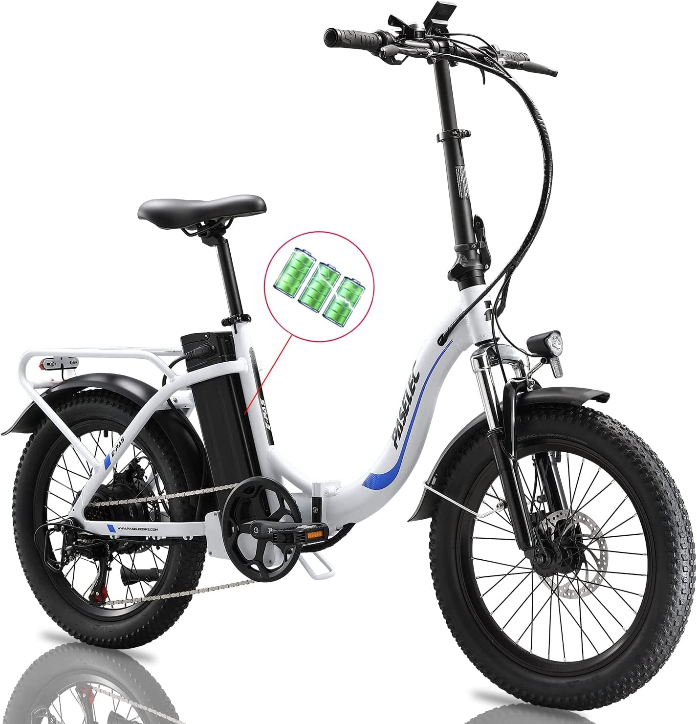 Paselec Electric Bike for Adults,Folding Electric Bicycle, Mountain