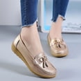 thumbnail image 3 of YAZI Women Slip On Leather Comfort Rubber Sole Flats Shoes, 3 of 6