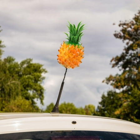 AURARMLET Car Antenna Topper Set, Plastic Pineapple Shape, and Fun Car Accessories for Antenna Decoration